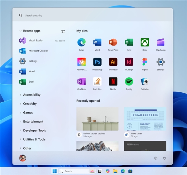 微软展示Windows 11五种开始菜单概念图：可能永远不会发布